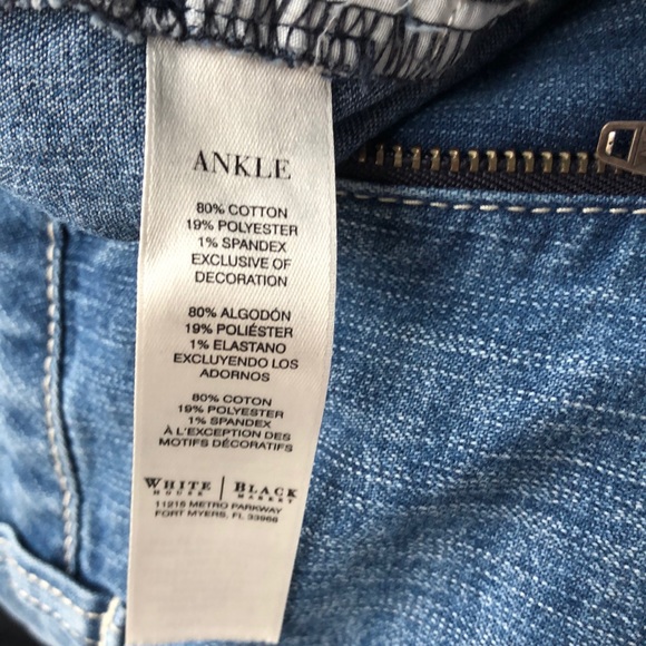 WHBM Light Wash Skinny Ankle Zip Jeans Size 8 - Picture 14 of 14